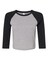 BELLA+CANVAS Ladies Micro Rib Raglan 3/4 Sleeve Baby Tee for Casual Wear, Streetwear & Cropped Fit Style Top
